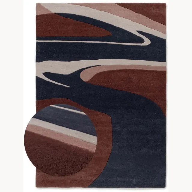Nordic Weavers Modern vloerkleed - Skulptur Canyon rood/blauw 300x400