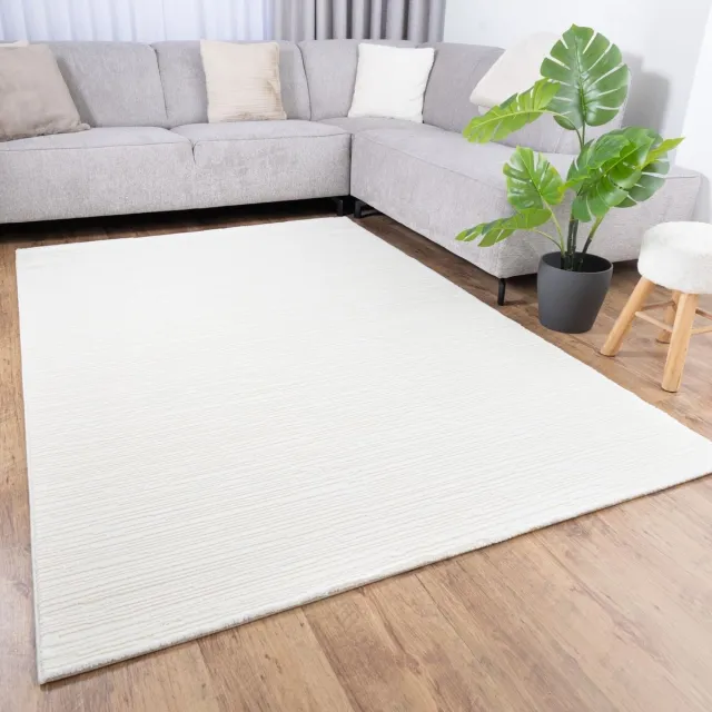 Koho Carpets Crème Tapijt Laagpolig Vloerkleed Koho Mono Lux - 240x330cm- Modern - Woonkamer - Salon - Slaapkamer - Eetkamer