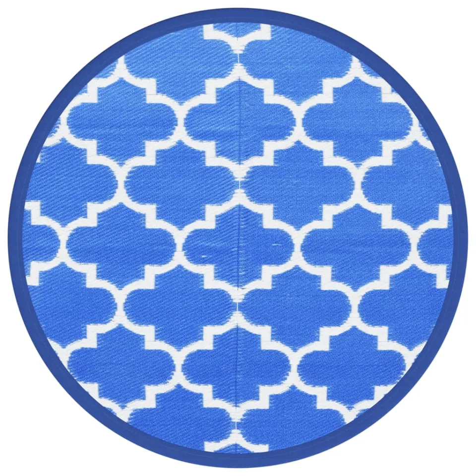 vidaXL Buitenkleed ARAKIL Ø160 cm polypropeen blauw, foto 3