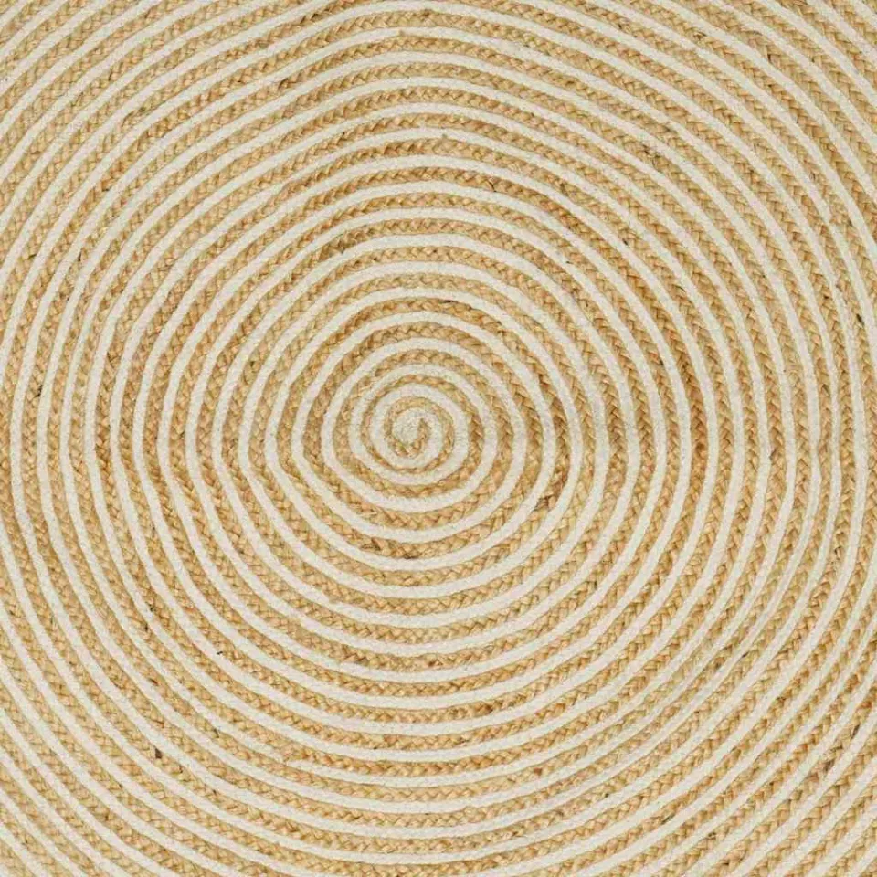 vidaXL Gebied Tapijt Natuurlijk en Wit 80 x 200 cm Jute, foto 2