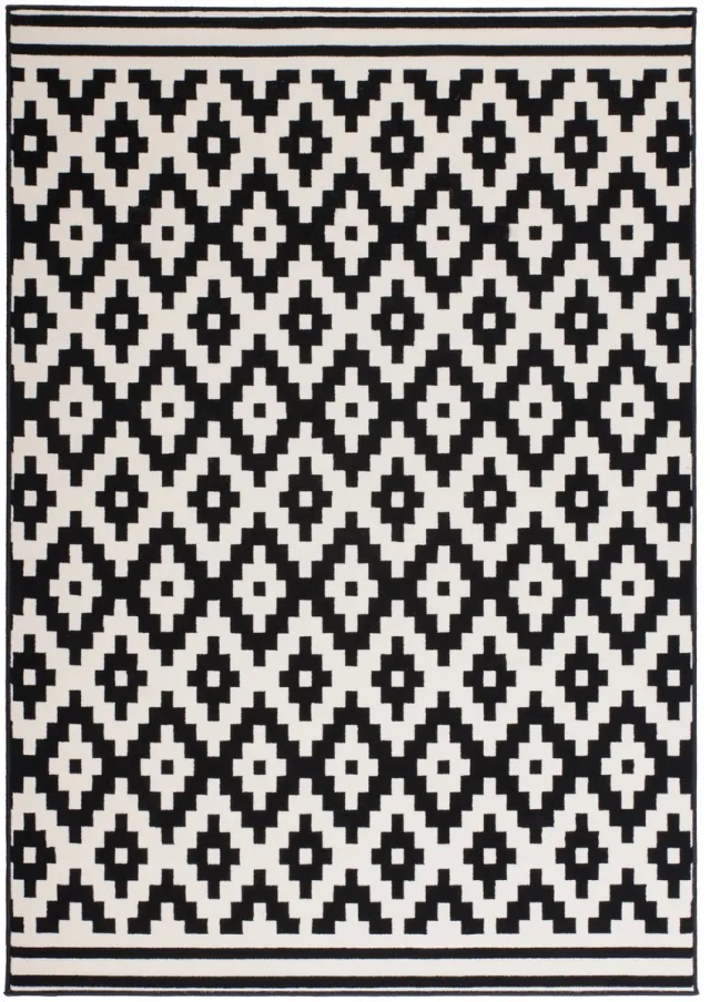 Padiro design laagpolig vloerkleed 80 x 150 cm - donkergrijs - modern geometrisch patroon - voor vloerverwarming - van polypropyleen en jute