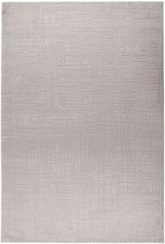 Padiro design laagpolig vloerkleed 120 x 170 cm - lichtgrijs - modern abstract ontwerp - voor vloerverwarming - van polyester en jute