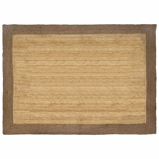 vidaXL Gebied Tapijt Grijs en natuurlijk 160 x 230 cm Jute