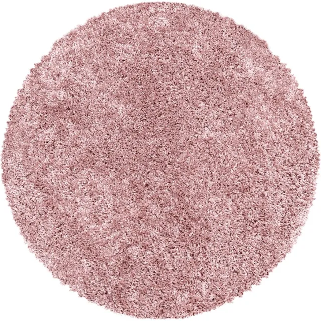 Muratap Monaco Soft Rond Shaggy Hoogpolig Vloerkleed Roze