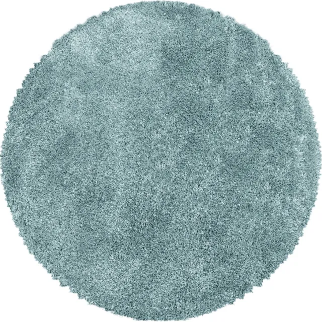 Muratap Pearl Soft Rond Hoogpolig Vloerkleed Blauw