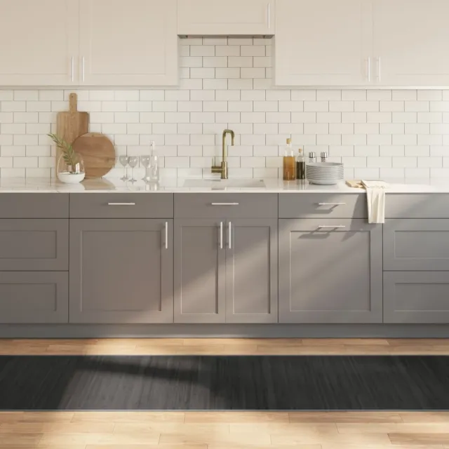 vidaXL Vloerkleed rechthoekig 70x1000 cm bamboe grijs
