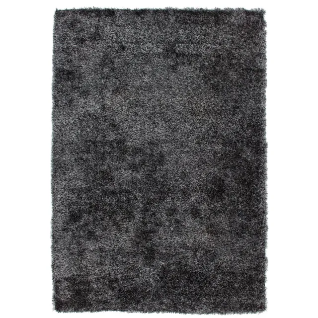Padiro pluizig hoogpolig shaggy vloerkleed 80 x 150 cm - donkergrijs - modern effen ontwerp - met een zachte uitstraling - voor vloerverwarming - van polyester en katoen