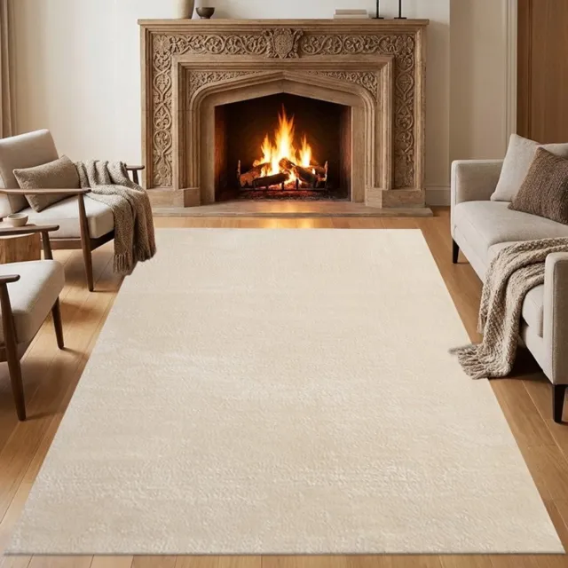 TapisTrend Harig tapijt Beige 160x220 cm Effen, wasbaar, antislip vloerkleed met een zachte pool van 19 mm voor de woonkamer, slaapkamer en eetkamer