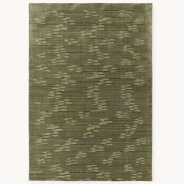 Westwing Collection Handgeweven lyocell vloerkleed Oriana Groen