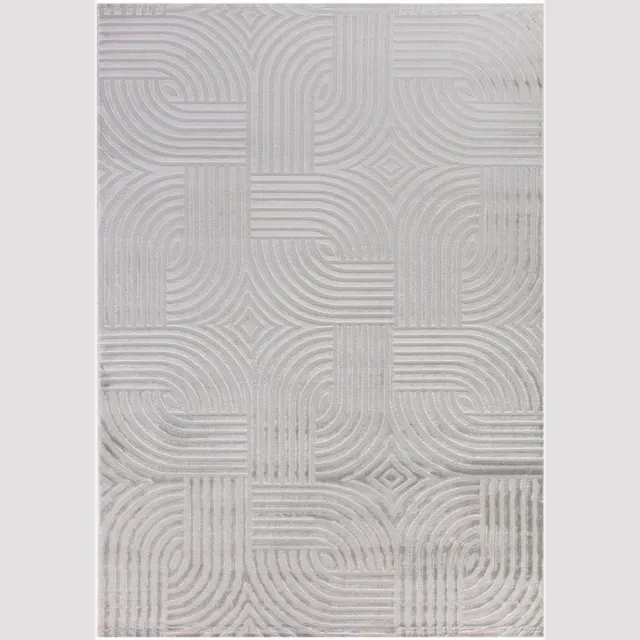 Ayyildiz Sahara Vloerkleed – Zilver – Subtiel Cirkelpatroon – Modern & Praktisch – 80x250 cm
