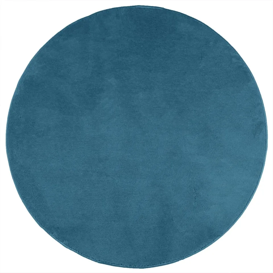 vidaXL Vloerkleed OVIEDO laagpolig Ø 160 cm turquoise, foto 3