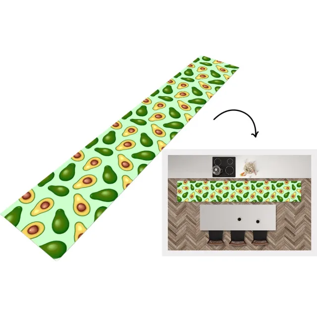 KitchenYeah Keukenloper - Keukenmat - Avocado - Patronen - Groen - Keuken vloerkleed Multicolor