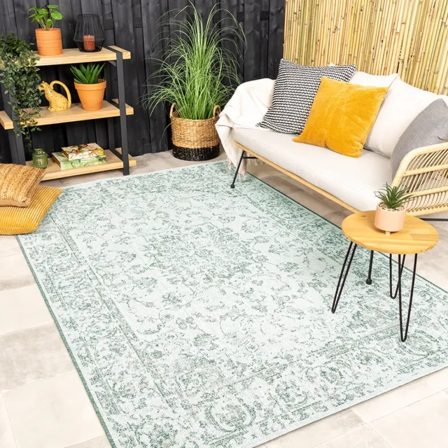Fraai Vintage buitenkleed - Victoria Oriental Groen | Stijlvol - 140x200cm