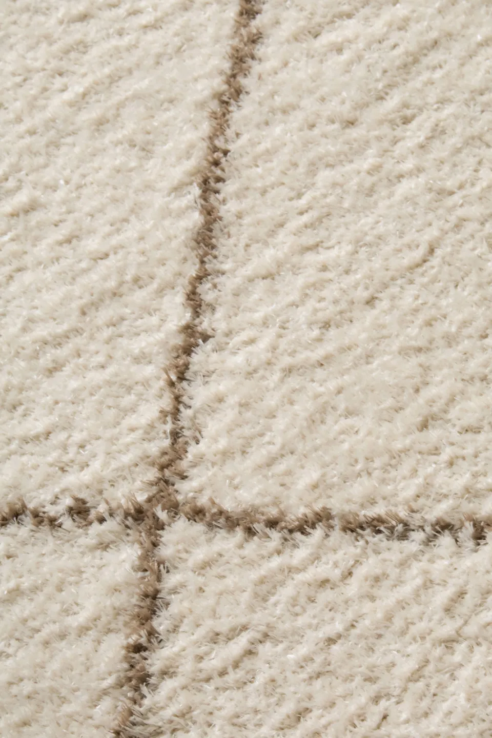NOUS Living hoogpolig vloerkleed crème bruin, foto 4