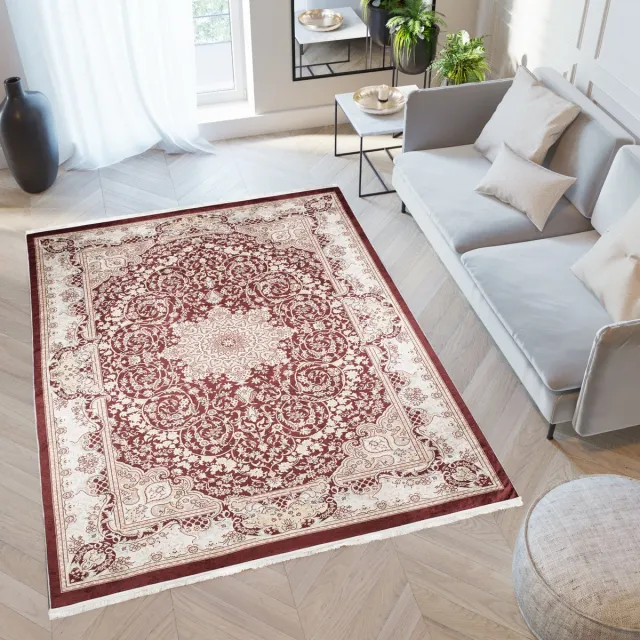Tapiso Victoria Vloerkleed Perzisch Vintage Antislip Rood Tapijt Maat- 120x170