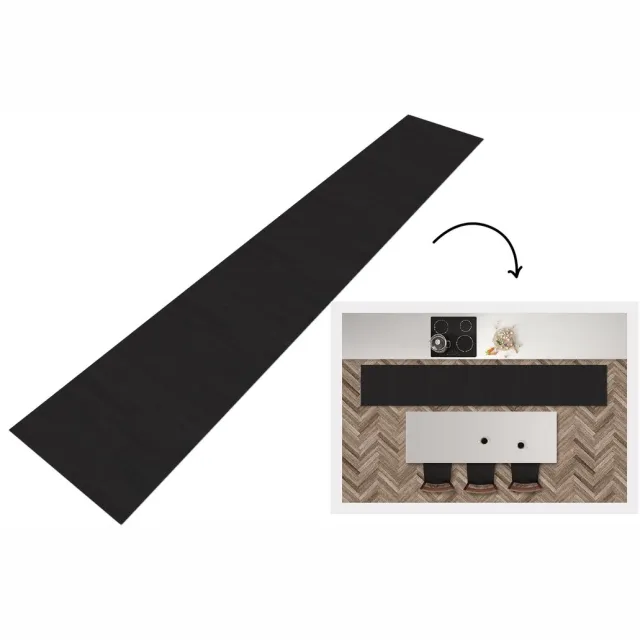 KitchenYeah Keukenloper - Keukenmat vinyl Plank - Zwart - Patronen - Keukenmatten loper - Keuken vloerkleed tapijt, foto 5