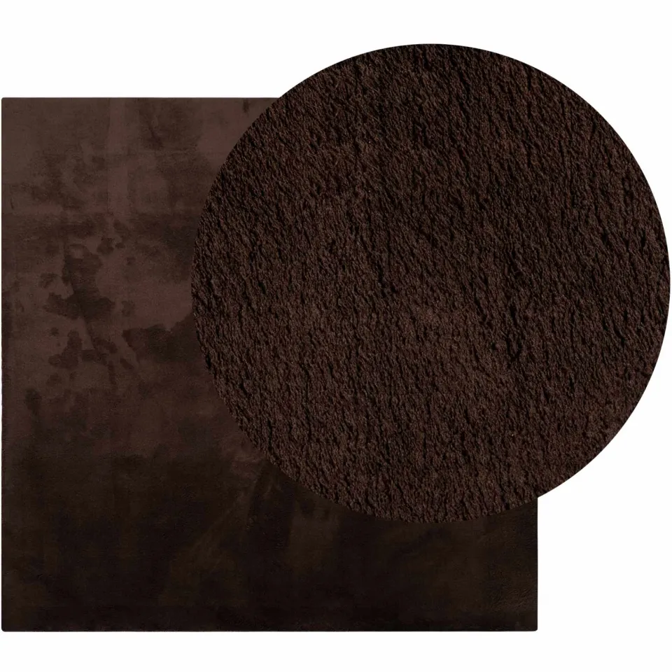 vidaXL Medium pile zachte en wasbare tapijt HUARTE Bruin 160 x 160 cm