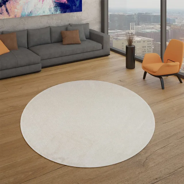 TT Home Woonkamertapijt Kurflor effen design modern en tijdloos 160 x 160 cm Rond 160 x 160 cm Rond turquoise