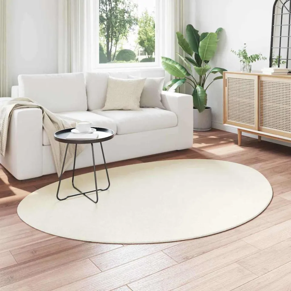 vidaXL Tapijt HUARTE Crèmekleurig 140 x 200 cm 100% Polyester, foto 3