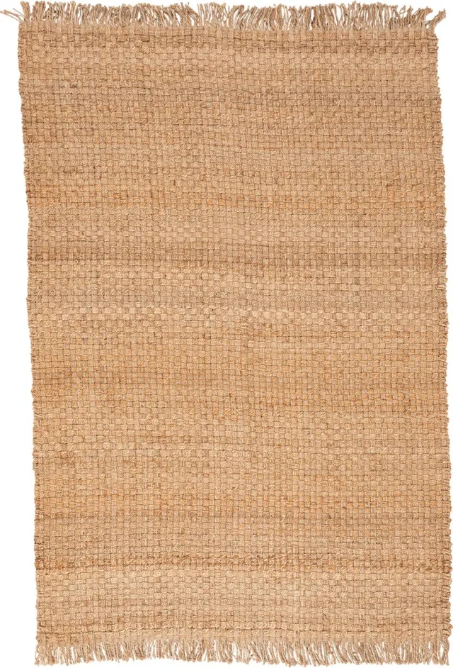 Pergamon Natuurvezel tapijt Jute Salsa met franjes Beige