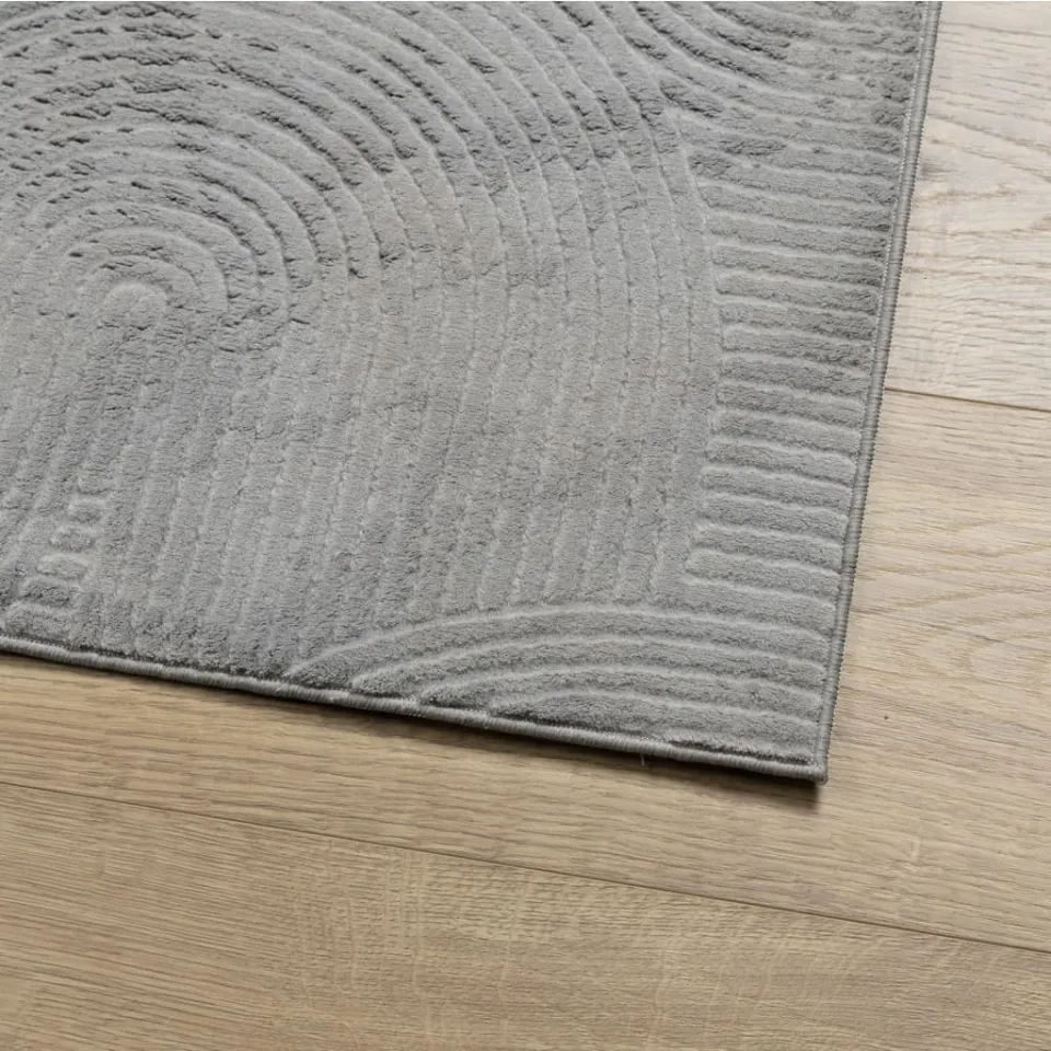 vidaXL Vloerkleed IZA laagpolig Scandinavisch 240x340 cm grijs, foto 4