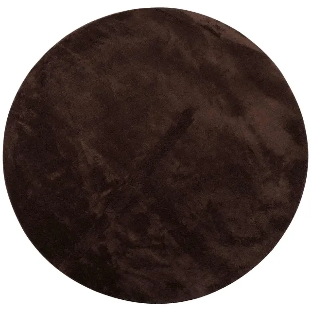 vidaXL Middelpolig - zacht - en - wasbaar - tapijt - HUARTE - Bruin - Ø - 120 - CM