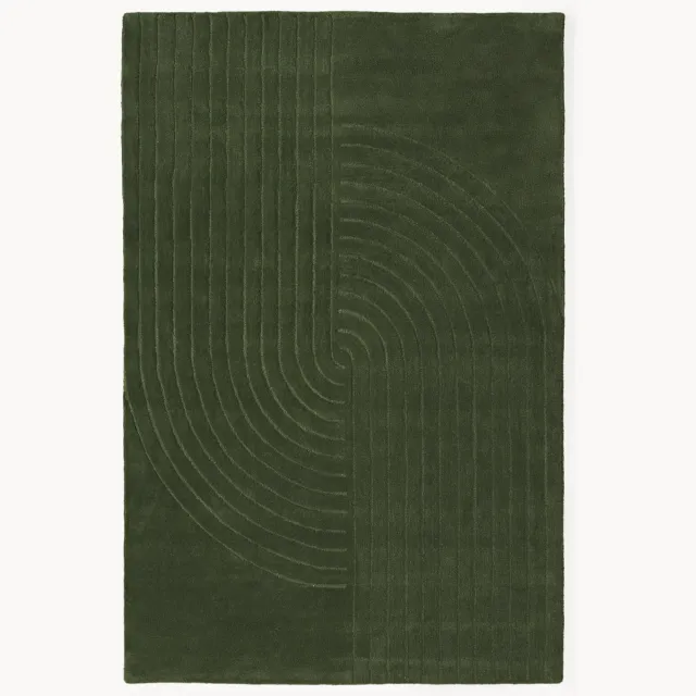 Westwing Collection Handgetuft wollen vloerkleed Mason Groen