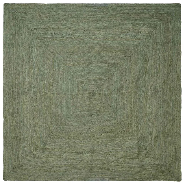 vidaXL Gebied Tapijt Olijfgroen 240 x 240 cm Jute