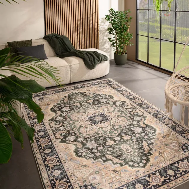 Heritaged Vintage buitenkleed - Valenca Fino beige/groen 200x290