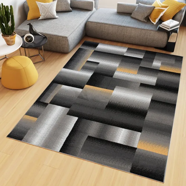 Tapiso Maya Vloerkleed Grijs Woonkamer Kleed Tapijt Maat- 80x150 Grijs Geel 5