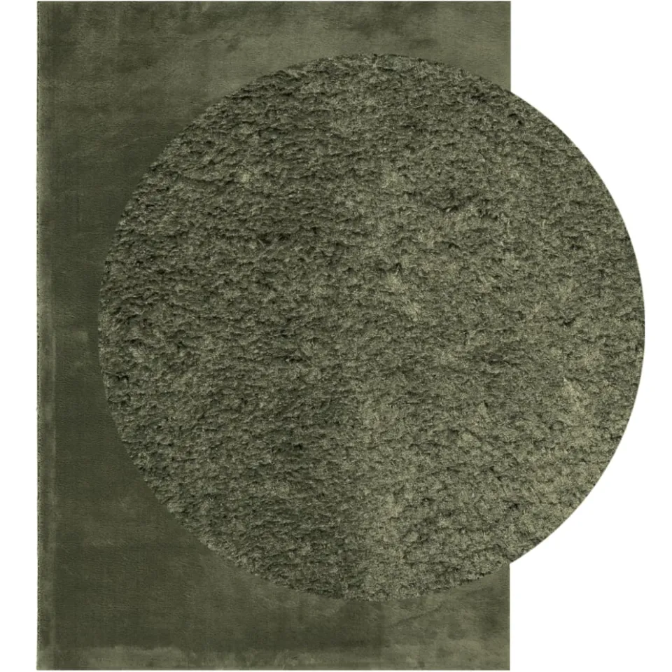 vidaXL Rug HUARTE Green 140 x 200 cm 100% Polyester Plat, foto 2