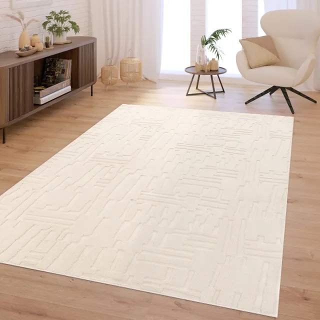 TT Home Woonkamertapijt Slaapkamer Dieppolig Wasbaar Scandinavisch Geometrisch Boho 80 x 150 cm Rechthoek 80 x 150 cm Rechthoek Beige;Crème