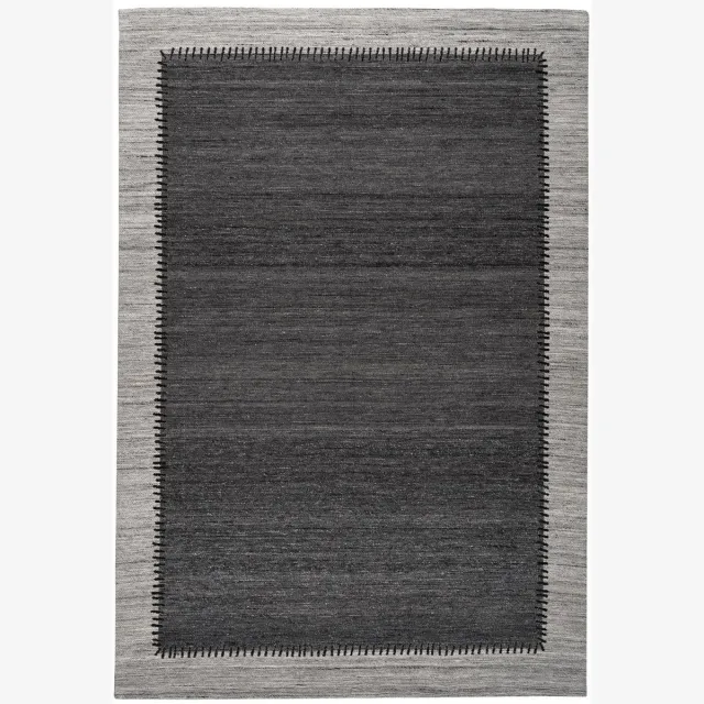 Dutch XXL Wollen Vloerkleed | Tapijt | Phoenix | Kader | Antraciet | 160x230 cm