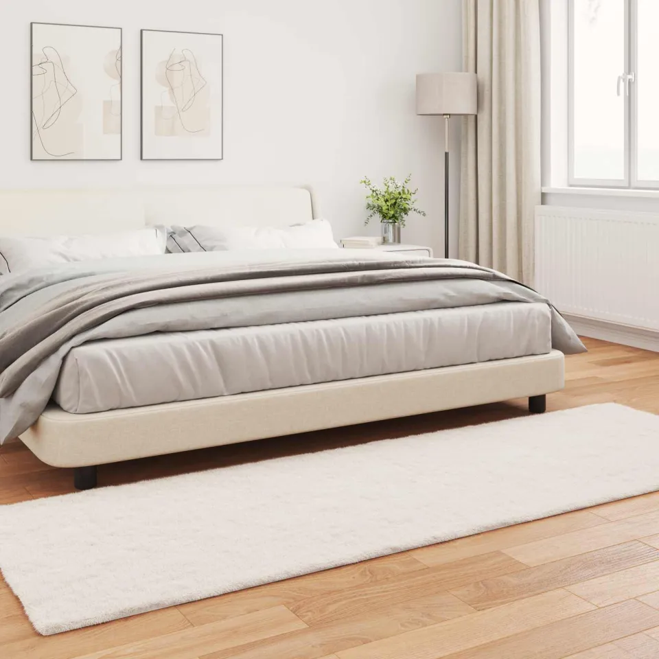 vidaXL Antislip vloerkleed van imitatie konijnenbont OLITE crème, foto 3
