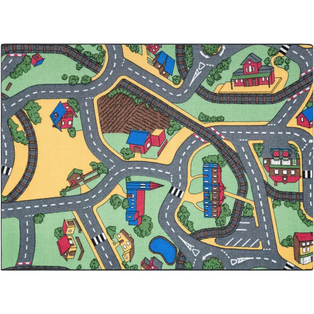RUGSX Kleden Rugsx REBEL ROADS TAPIJT Playtime 95 Kleine stad, 140x200 cm Grijs