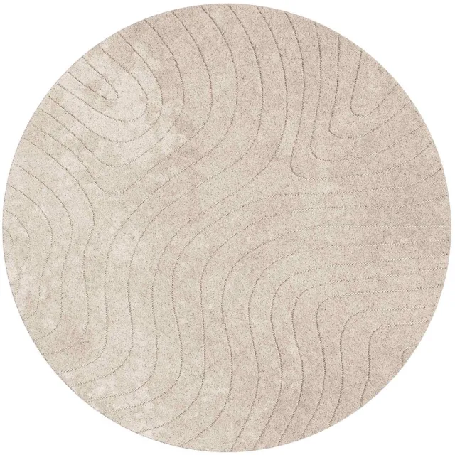 vidaXL Binnen- - en - buitenkleed - PALMERAS - Beige - Ø - 160 - CM - Polyester