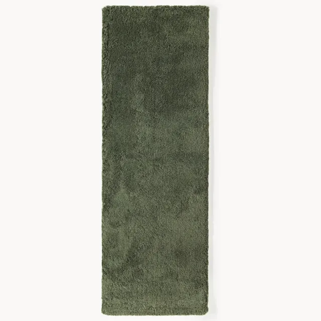 Westwing Collection Extra zachte hoogpolige loper Leighton Groen