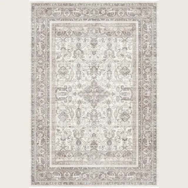 AYDIN Mandala Vloerkleed 120x170 cm – Crème/Grijs – Machinewasbaar Krem