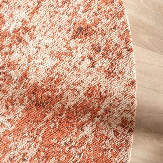 Studio Clarice Rond abstract vloerkleed - Candice Terracottacotta - Ø 80cm