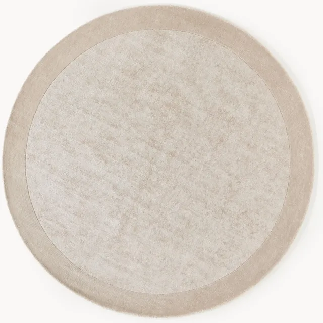Westwing Collection Rond laagpolig vloerkleed Kari Beige