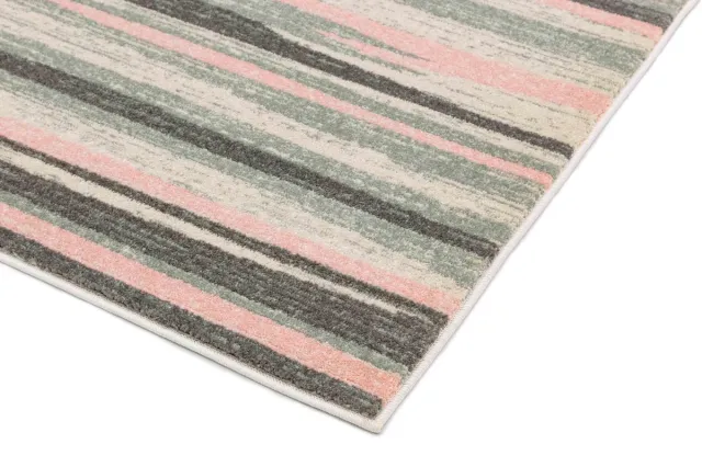 easy living colt-stripe-pink Vloerkleed - 200x290 - Rechthoek - Laagpolig Tapijt - Modern - Grijs, Roze