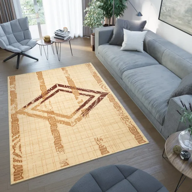 Tapiso Atena Vloerkleed Beige Bruin Klassiek Woonkamer Tapijt
