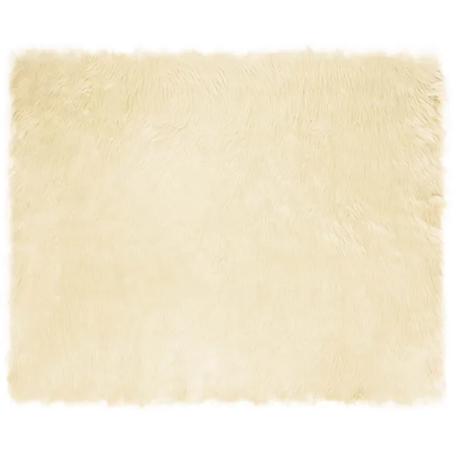 vidaXL Tapijt - van - imitatie - schapenvacht - TAFALLA - Crèmekleurig - Polyester