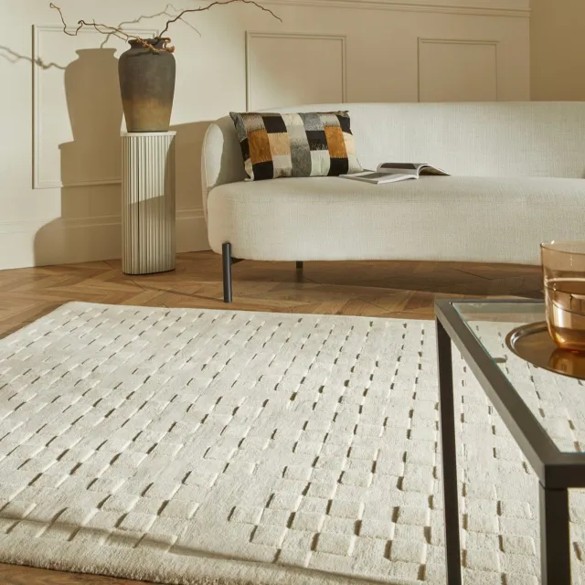 Concept Looms Priory PR102 Ivory Vloerkleed - Ivoor - Rechthoekig - Wol - Woonkamer, Eetkamer, Slaapkamer - Effen, Geometrisch - Modern, Landelijk, Boho