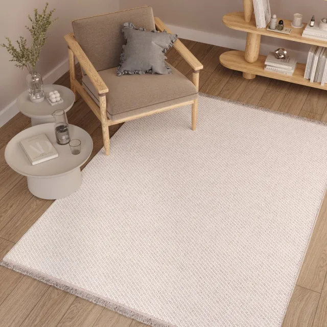 Tapiso Agra Vloerkleed Beige Hoogpolig Shaggy Zacht Tapijt