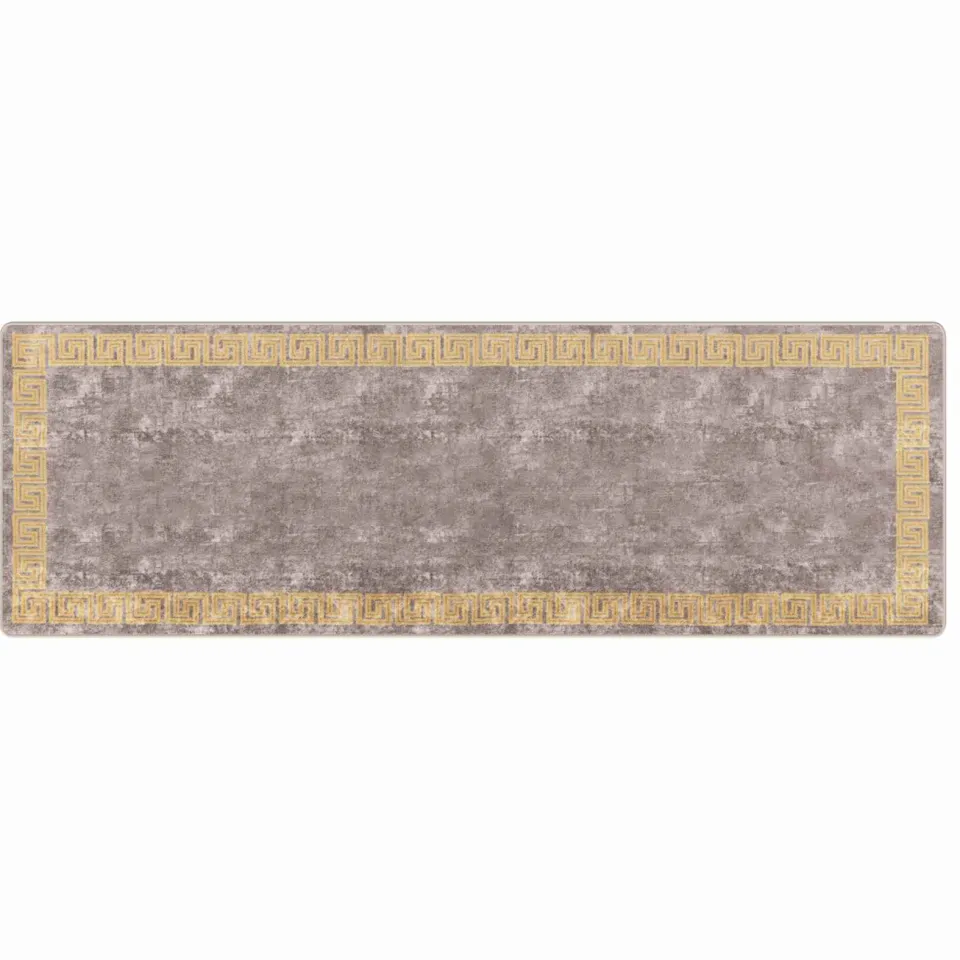 vidaXL Vloerkleedloper MARSA Grijs en Goud 100 x 300 cm