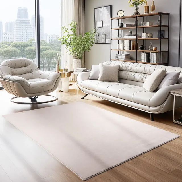 Muratap Sky Soft Uni Basic - Vloerkleed - Laagpolig - Effen Kleur - Beige - Woonkamer Tapijt - Anti-Slip Rug- 80x250 CM