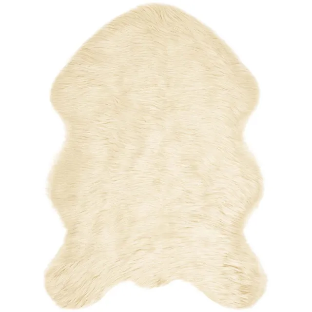 vidaXL Tapijt - van - imitatie - schapenvacht - TAFALLA - Crèmekleurig - Polyester