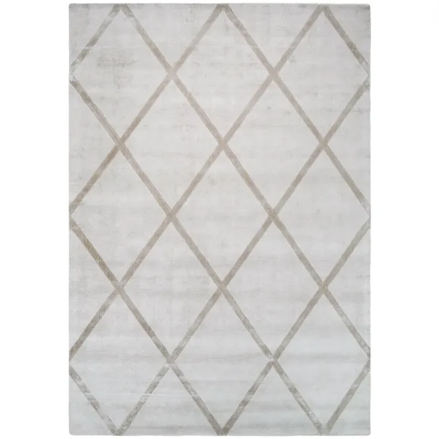 Padiro design laagpolig vloerkleed 120 x 170 cm - crème / offwhite - modern geometrisch patroon - voor vloerverwarming - van viscose en katoen