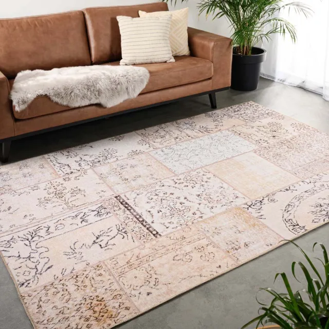 Heritaged Patchwork vloerkleed - Fade Heritage beige 140x200